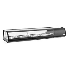 SUŠI VITRINA, Arktic, Talpa: 5x GN 1/2 (H)40 mm (įskaitant indus)., Juoda, 220-240V/190W, 1800x420x(H)265mm