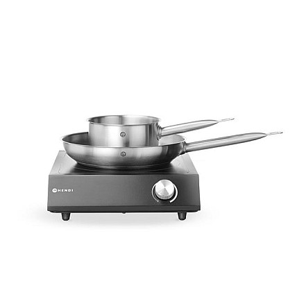 RINKINYS: Indukcinė viryklė 3500 W + prikaistuvis + keptuvė, HENDI, Juodas, 220-240V/3500W, 320x395x(H)95mm-Hendi