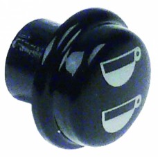 Button round ø 17mm plastic black 2 cups small 525579