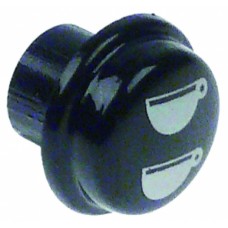 Button round ø 17mm plastic black 2 cups large 525582