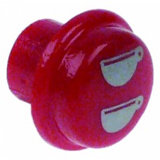 Button round ø 17mm plastic red 2 cups large 525583
