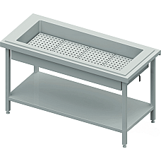 Stalas su neutraliu izoliuotu padėklu 4xGN 1/1 ledo vitrinai 1570x750x880 mm