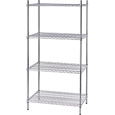 Lentynos, chromuotos, 4 lentynos, sulankstomos, 908x610x1800 mm