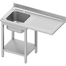 Stalas su 1 dubens kriaukle (L) ir vieta šaldytuvui arba indaplovei 1400x700x900 mm, surenkamas