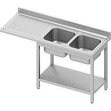 Stalas su 2 dubenų kriaukle (P) ir vieta šaldytuvui arba indaplovei 1600x700x900 mm, surenkamas