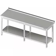 Suvirintas sieninis stalas su lentyna 2500x600x850 mm