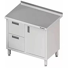 Sieninis staliukas su dviem stalčiais (L), atlenkiamomis durelėmis 800x600x850 mm