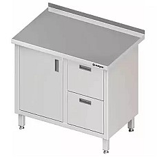 Sieninis staliukas su dviem stalčiais (P), atlenkiamomis durelėmis 1000x600x850 mm