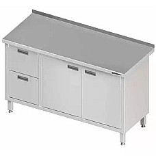 Sieninis staliukas su 2 stalčiais (L), atlenkiamomis durelėmis 1700x600x850 mm