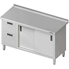 Sieninis staliukas su 2 stalčiais (L), stumdomomis durelėmis 1500x700x850 mm