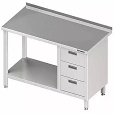 Sieninis stalas su trijų stalčių bloku (P) ir lentyna 1400x700x850 mm