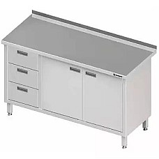 Sieninis stalas su trijų stalčių blokeliu (L), atlenkiamomis durelėmis 1100x600x850 mm