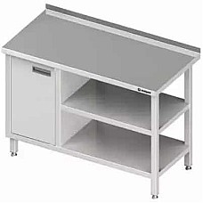 Sieninis stalas su spintelėmis (L) ir 2 lentynomis 800x600x850 mm