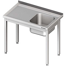 Stalas su 1 dubens kriaukle (P), be lentynos 1000x600x850 mm, suvirintas