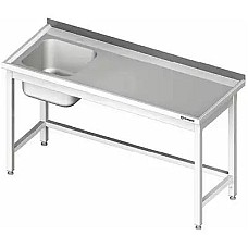 Stalas su 1 dubens kriaukle (L), be lentynos 1800x700x850 mm