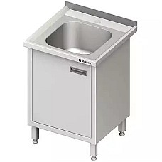 Stalas su 1 dubens kriaukle, atveriamomis durelėmis 600x600x850 mm