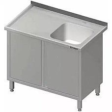 Stalas su 1 dubens kriaukle (P), varstomos durelės 1500x700x850 mm