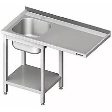 Stalas su 1 dubens kriaukle (L) ir vieta šaldytuvui arba indaplovei 1300x700x900 mm, surenkamas