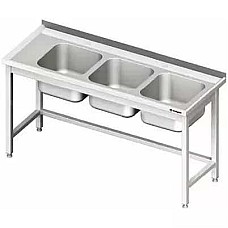 Stalas su 3 dubenų kriaukle (P), be lentynos 1700x700x850 mm