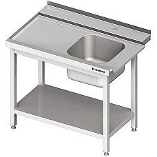 Pakrovimo stalas (L) 1 skyrius su lentyna SILANOS 800x730x900 mm suvirintai indaplovei