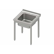 Stalas su 1 dubens kriaukle, be lentynos 600x700x850 mm, surenkamas, presuotas stalviršis