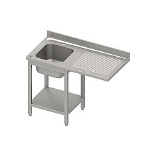 Stalas su 1 dubens kriaukle (L) ir vieta šaldytuvui arba indaplovei 1200x600x900 mm, surenkamas, presuotas stalviršis, skardos kraštas 100x15x10