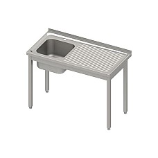 Stalas su 1 dubens kriaukle (L), be lentynos 1100x700x850 mm, surenkamas, presuotas stalviršis