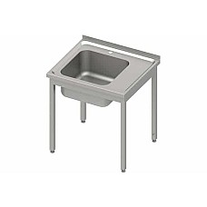 Stalas su 1 dubens kriaukle (L), be lentynos 800x700x850 mm, suvirintas, presuotas stalviršis