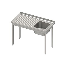 Stalas su 1 dubens kriaukle (P), be lentynos 1400x700x850 mm, surenkamas, presuotas stalviršis