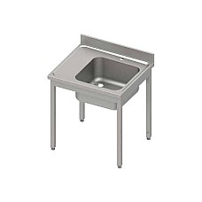 Stalas su 1 dubens kriaukle (P), be lentynos 800x700x850 mm, suvirintas, presuotas stalviršis, alavuotas kraštas 100x15x10