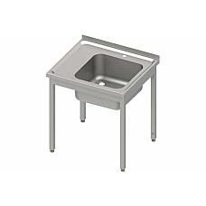 Stalas su 1 dubens kriaukle (P), be lentynos 800x700x850 mm, suvirintas, presuotas stalviršis