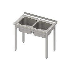 Stalas su 2 kriauklėmis, be lentynos 1000x600x850 mm, surenkamas, presuotas stalviršis