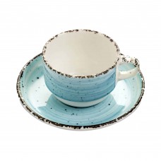 Puodeliai su lekštute, Fine Dine Turkus, porcelianas, mėlyna, 90 ml