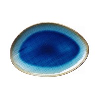 Organiškos formos sekli lėkštė, Fine Dine Lazur, keramika, mėlyna, 190 mm