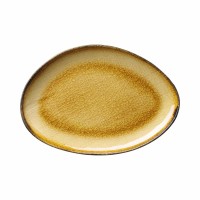 Organiškos formos sekli lėkštė, Fine Dine Topaz, keramika, aukso, 190 mm