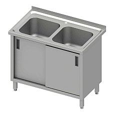 Spintelė su plautuvėmis, stumdomos durys, 1000x600x850 mm, Stalgast